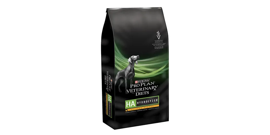 Bulto de PURINA® PRO PLAN Alimento hidrolizado para perros, con sabor a pollo.